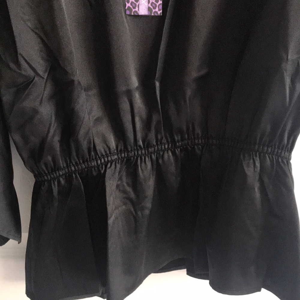 NWT silky black blouse 12 - Picture 4 of 8